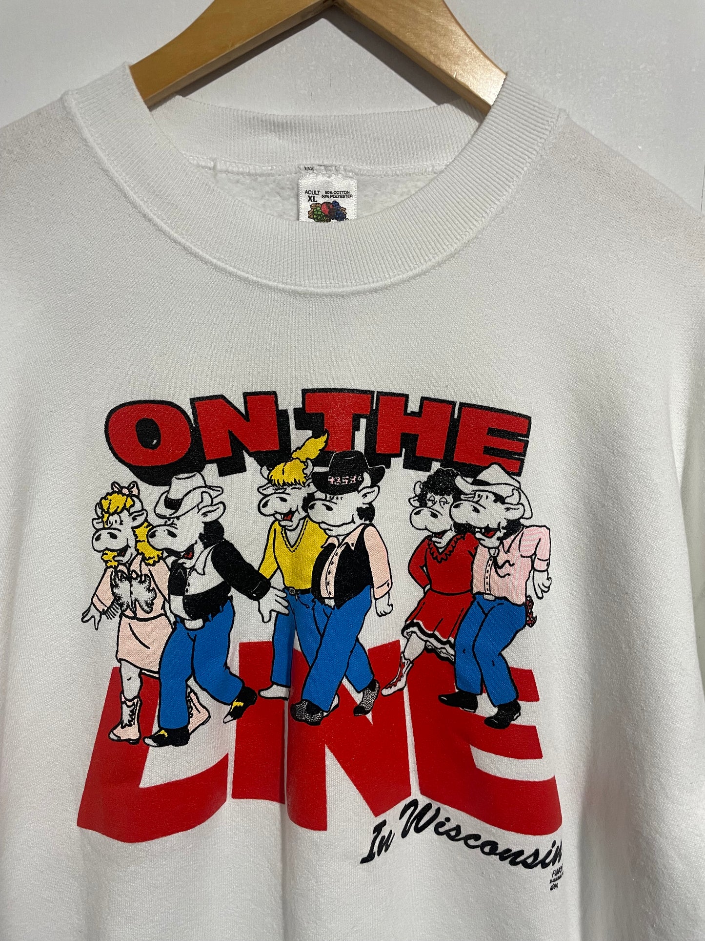 1990s White ‘On the Line in Wisconsin’ Country Sweatshirt