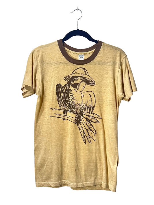 1980s Tan and Brown Ft Lauderdale Parrot Tee