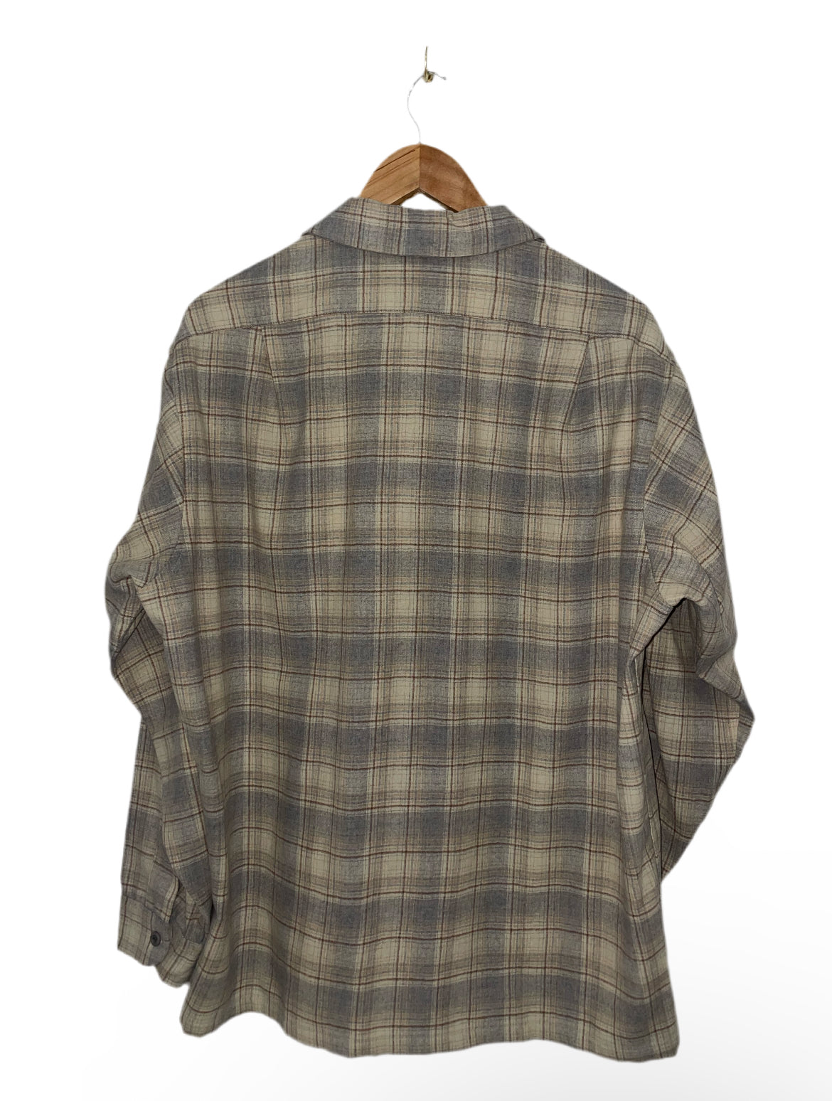 1970s Pendleton Tan Plaid Wool Shirt