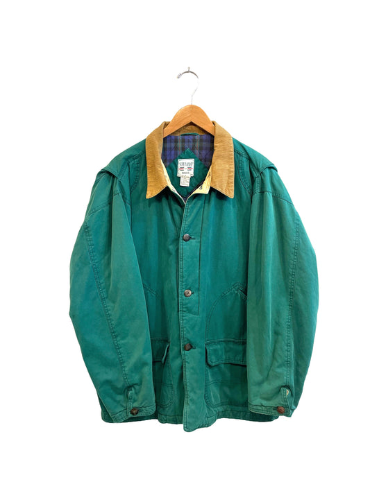 1980s Deep Teal Cotton Quilt-Lined Stefano Man Jacket