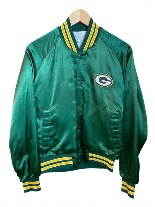 1980s Classic Chalk Line Green Bay Satin Coach Jacket