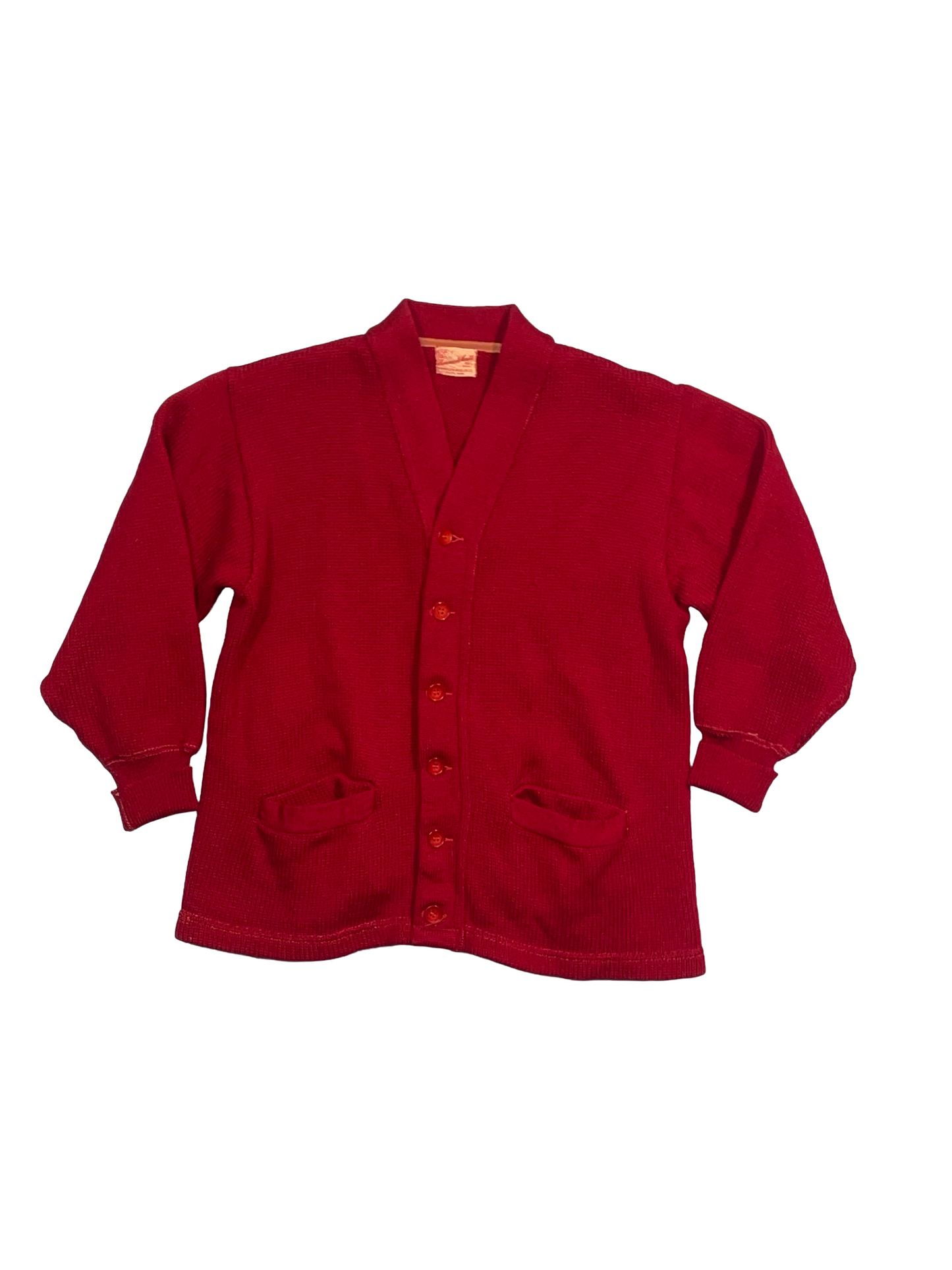 1940s Cardinal Red Minnesota Woolens Knit Cardigan