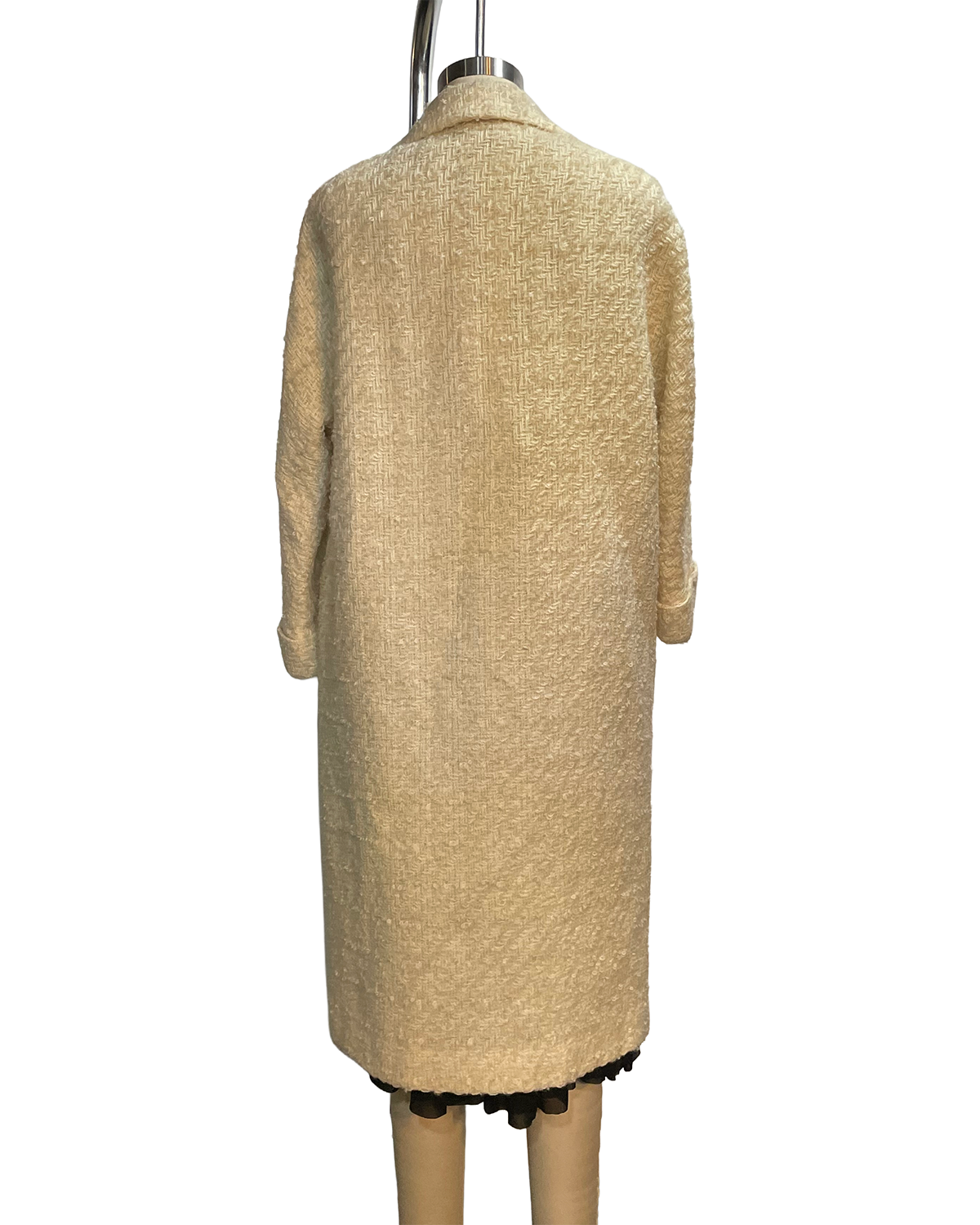 1960s Cream Boucle Double Breasted Coat