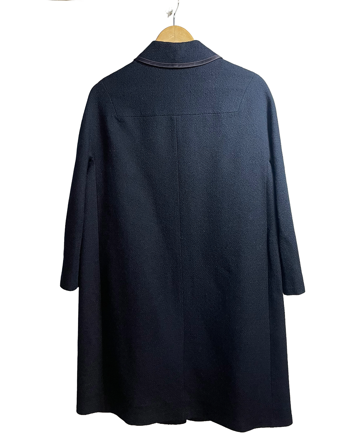 1960s Navy Wool Rhinestone Button Classic Coat