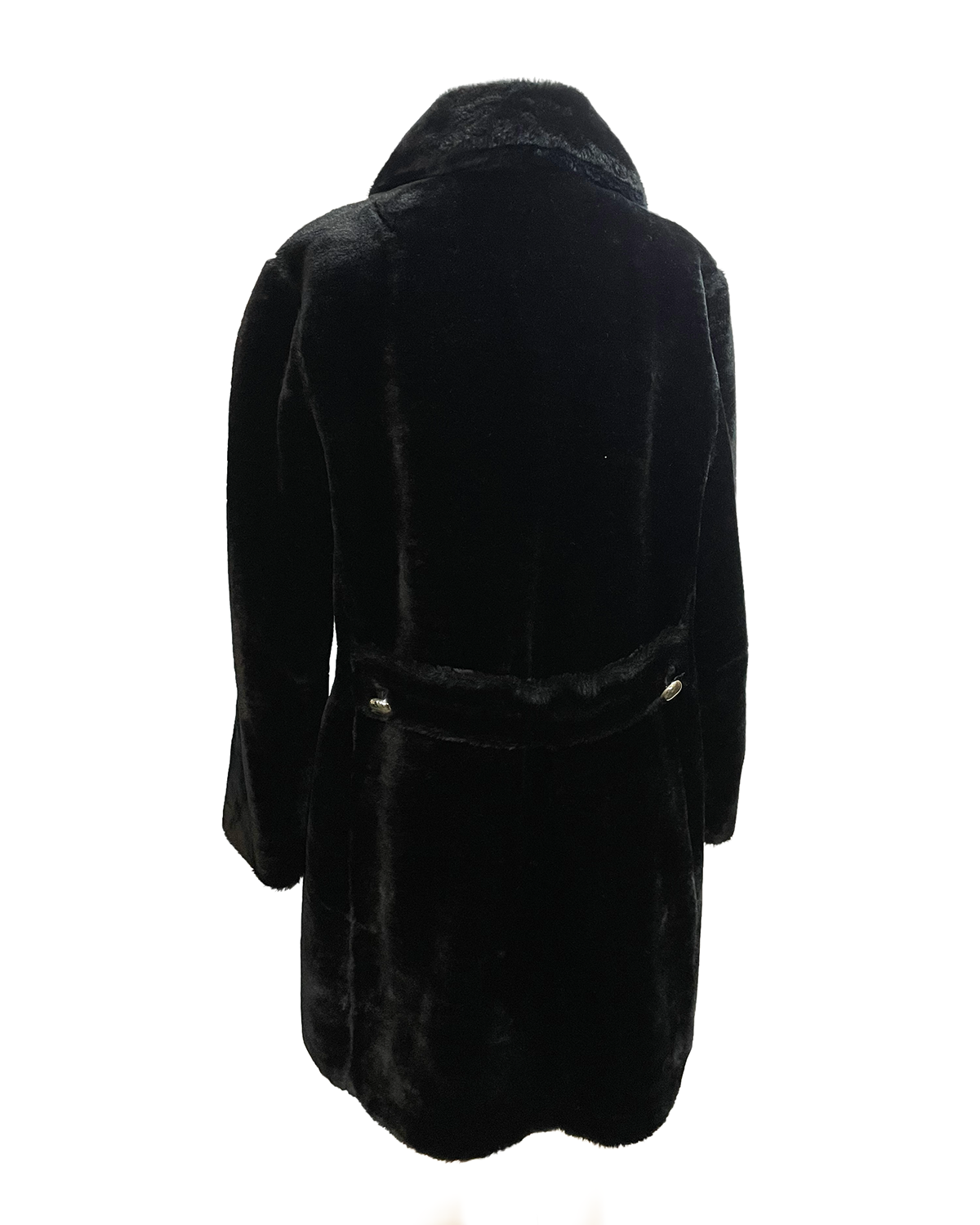 1970s Black Velour Peacoat