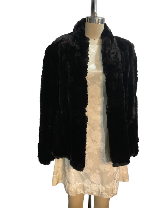 1940s Black Genuine Fur Mink Short Jacket