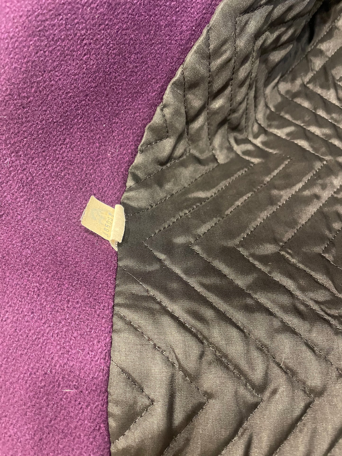 1970s Aubergine Faux Fur Wool Coat