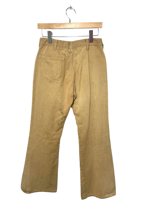 1960s Ochre Distressed Corduroy Patch Lee Flares
