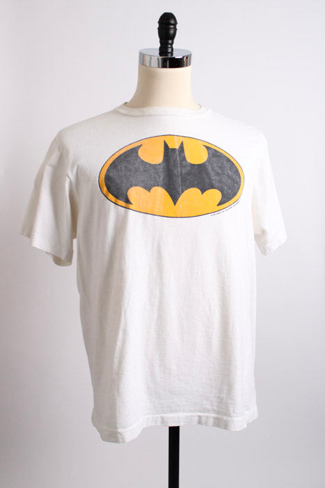 1980s White Batman Logo Tee