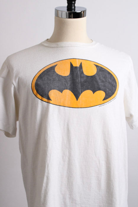 1980s White Batman Logo Tee