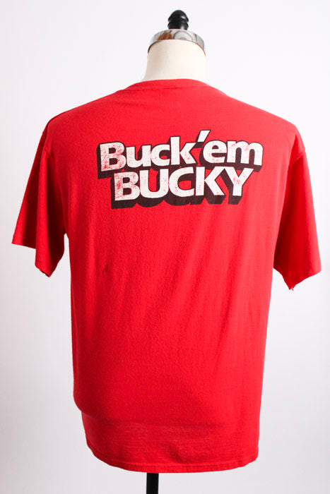1990s Red Buck 'em Bucky Wisconsin Badgers Tee