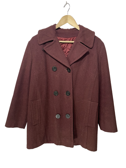1960s Maroon US Navy Peacoat