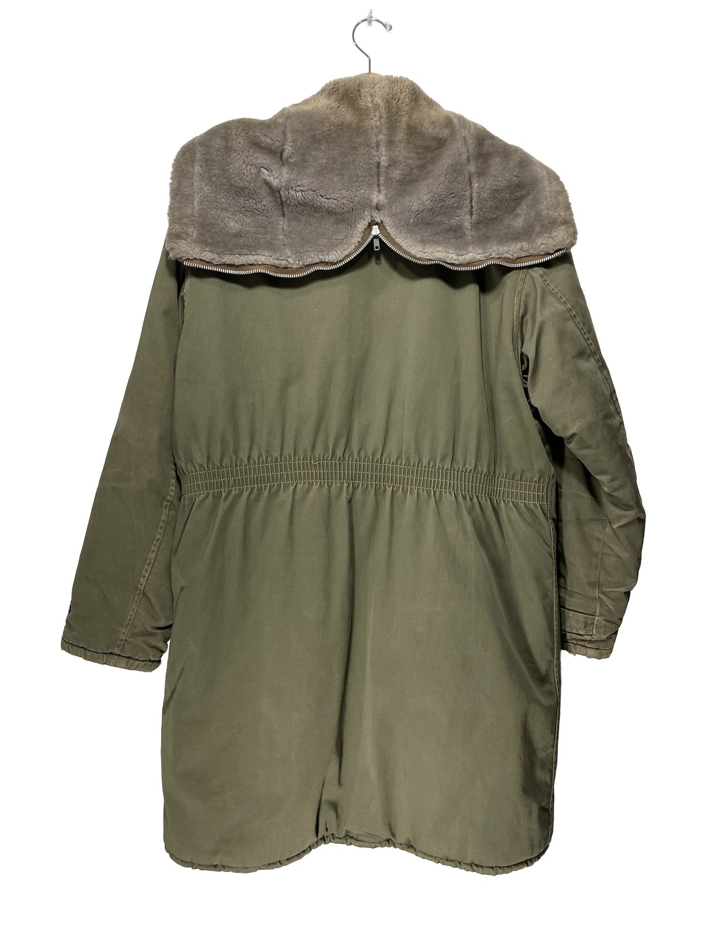 1950s Olive Drab Gab Shell Land-N-Lakes Parka Flat Hood Parka