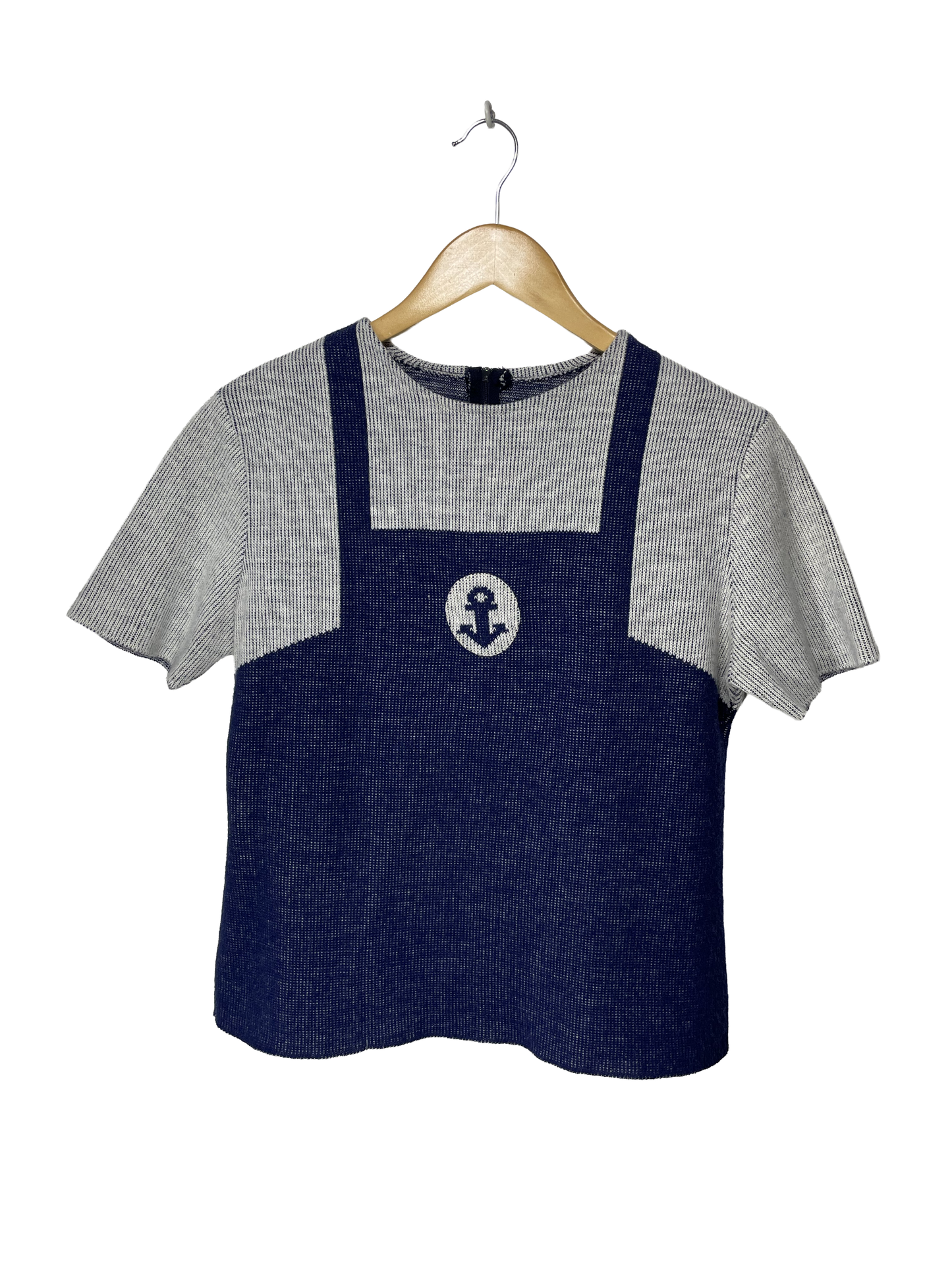 1970s Navy Cream Nautical Sweater Knit Set