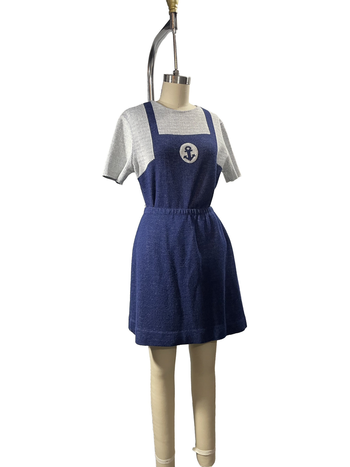 1970s Navy Cream Nautical Sweater Knit Set