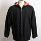 1950s Black Red Checkered Hood Wool Quilt Lining Talon Zip Coat