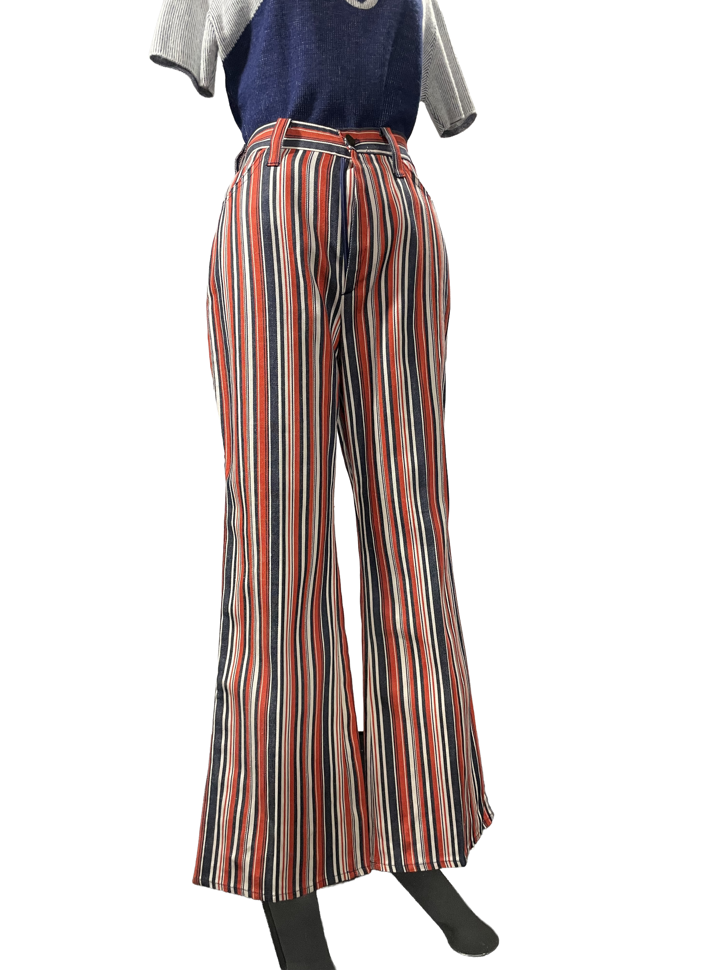 1970s Red Blue White 'Rancher's Daughter' Flare Jeans