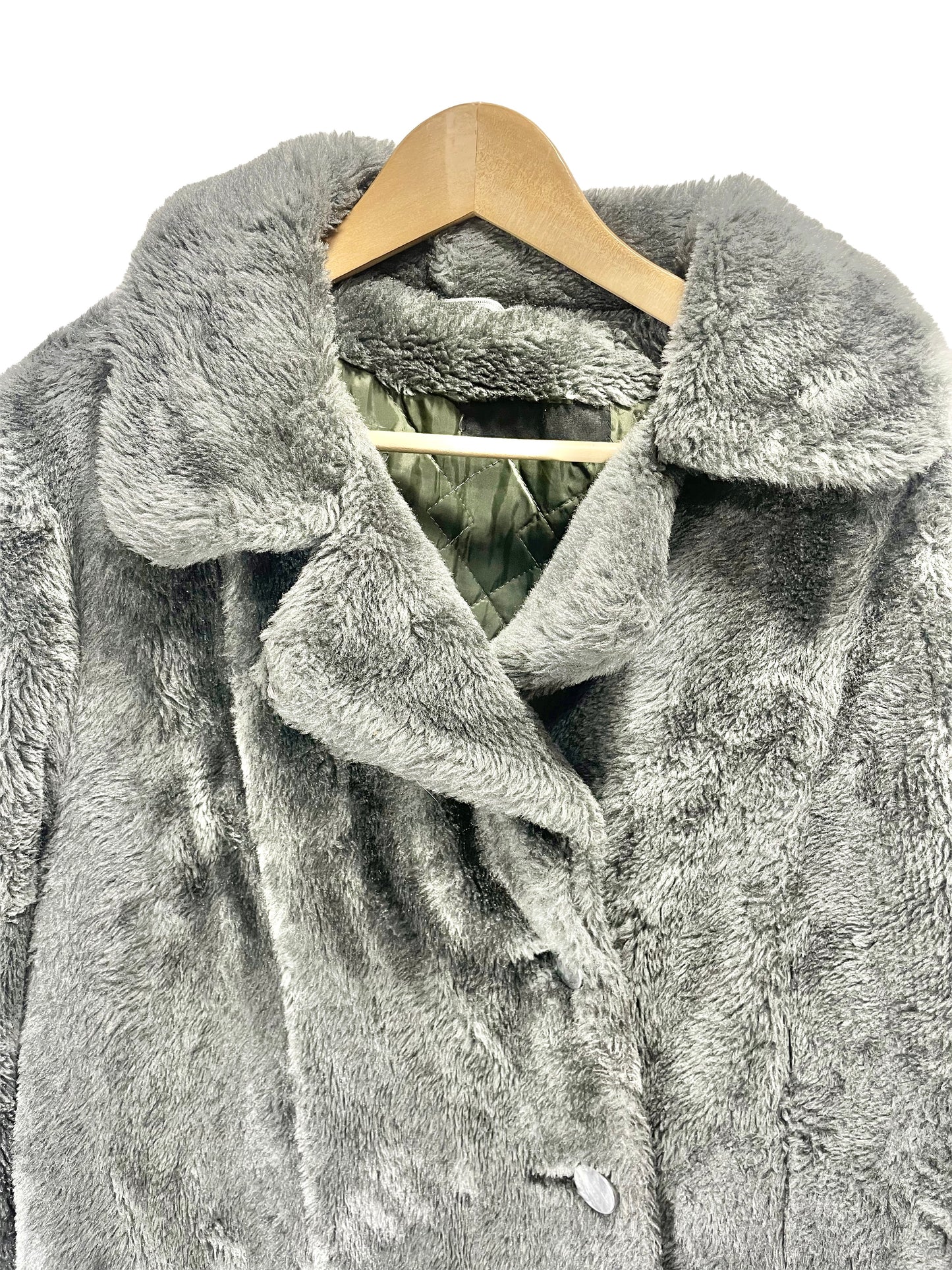 1970s Grey Faux Fur Car Coat