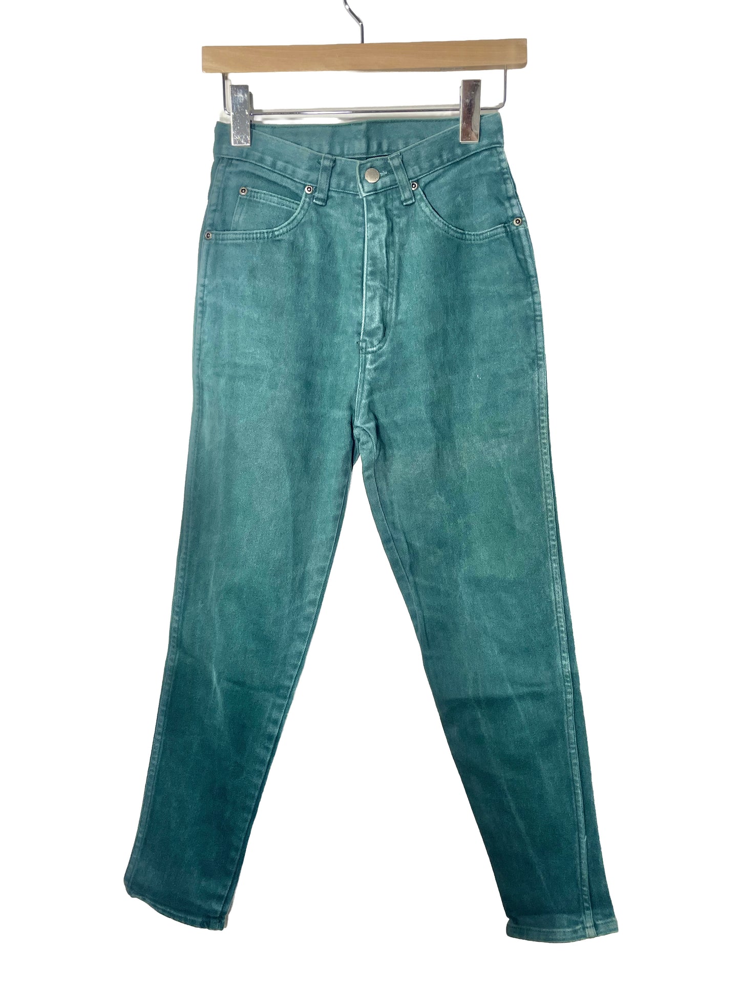 1980s Forest Green Stretch 'Pure Jeanswear' Tapered Jeans