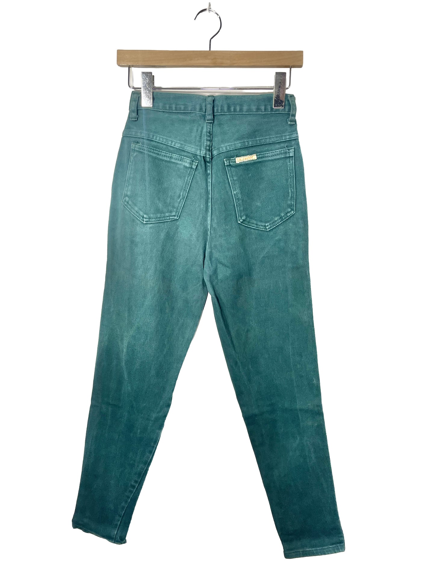 1980s Forest Green Stretch 'Pure Jeanswear' Tapered Jeans