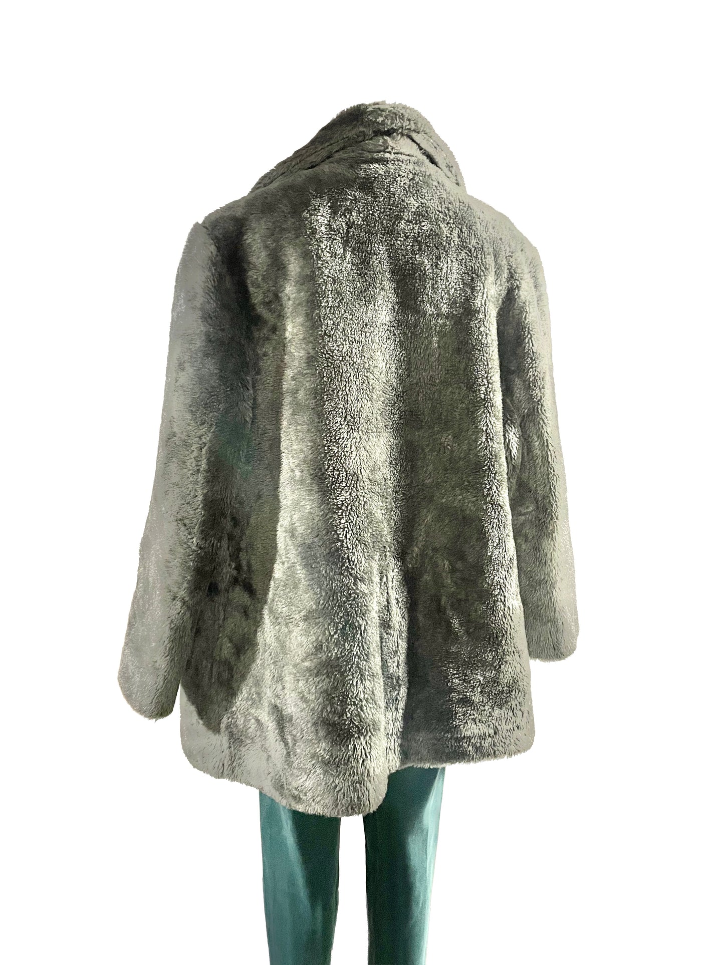 1970s Grey Faux Fur Car Coat