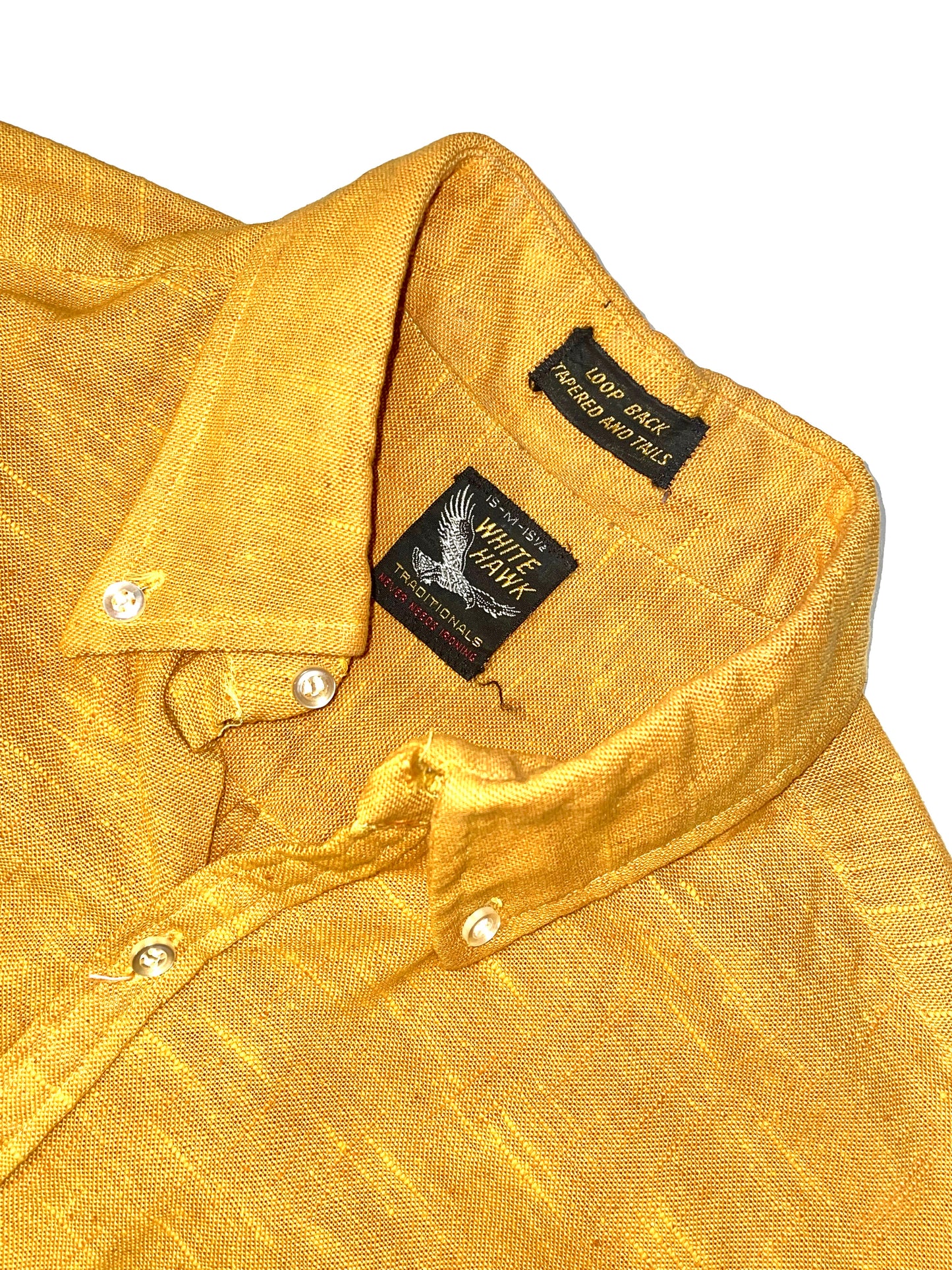 1950s Mustard Cotton Flocked ‘White Hawk’ Oxford Shirt