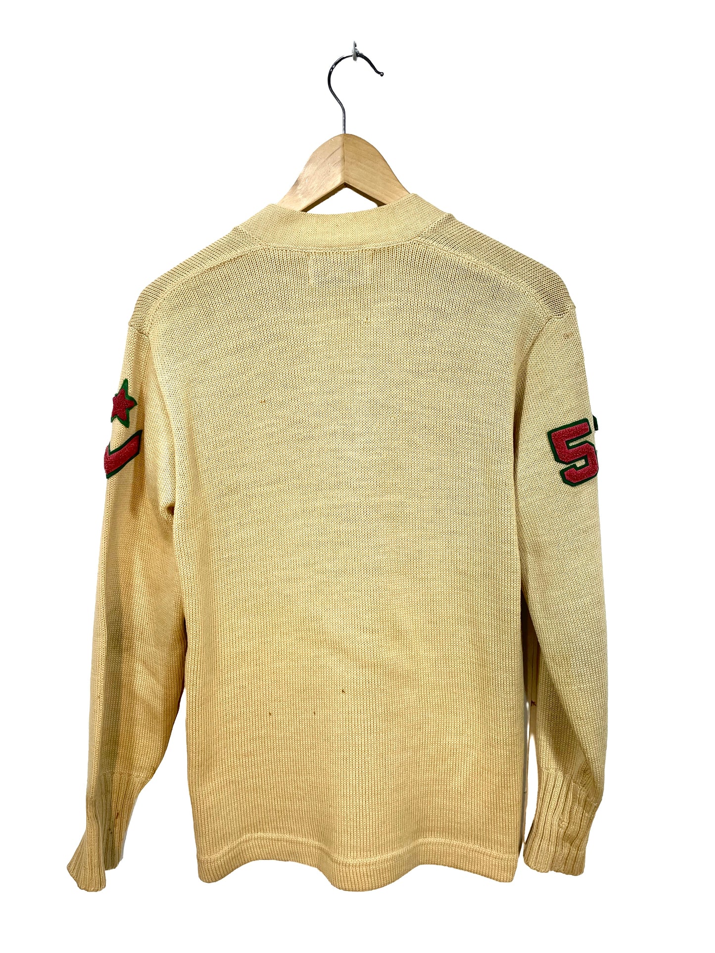 1950s Cream Wool DM North High School Academic Letter Cardigan