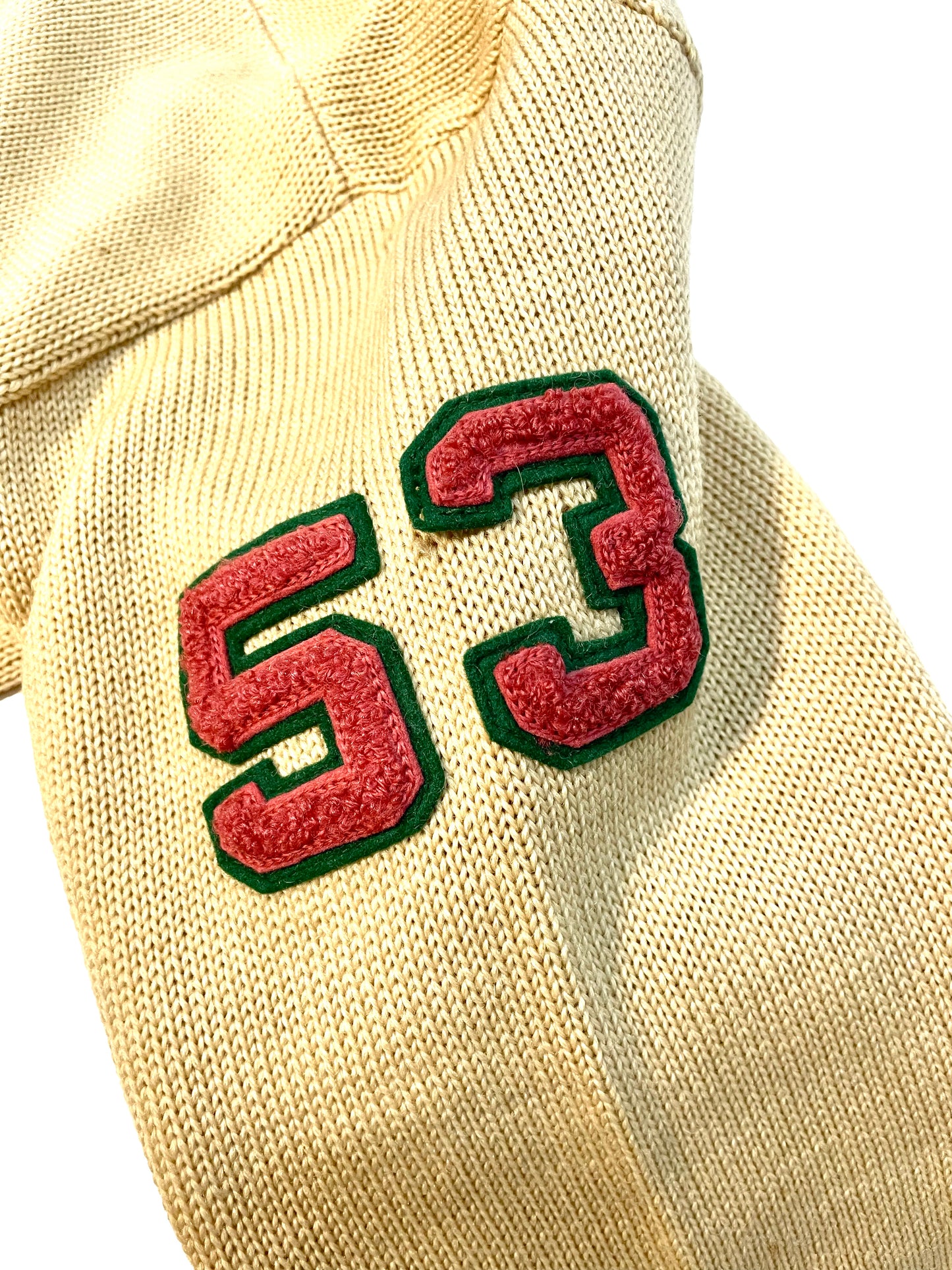 1950s Cream Wool DM North High School Academic Letter Cardigan