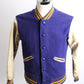 1950s Purple Gold Leather Sleeve ‘M’ Chenille Patch Varsity Jacket