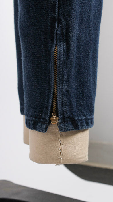 1990s Dark Wash Slim Taper Zip Cuff Jeans