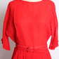 1960s Red Silk Chiffon Party Dress