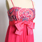 1970s Pink Silk Chiffon Sequin Mini Dress