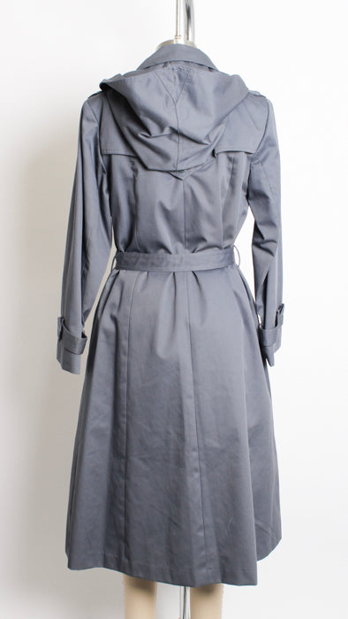 1970s Cadet Blue Western Style Detail Removable Liner Hooded Trench Coat