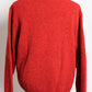 1980s Red Grey Marled Wool Blend Shawl Collar LL Bean Sweater