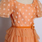 1970s Peach Layered Tulle Gown