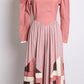1970s Pink Quilted Skirt Prairie Dress