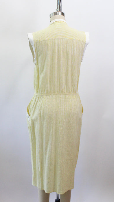 1950s Yellow White Cotton Seersucker Day Dress – Good Style Shop