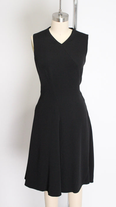 1990s Black Asymmetrical Seam Armani Dress