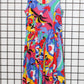 1980s Multi Brights Hawaiian Tropical Motif Handmade Dress