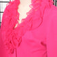 1970s Hot Pink Ruffle Blouse