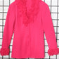 1970s Hot Pink Ruffle Blouse