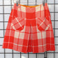 1970s Orange Plaid Mini Skirt