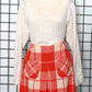 1970s Orange Plaid Mini Skirt