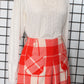 1970s Orange Plaid Mini Skirt