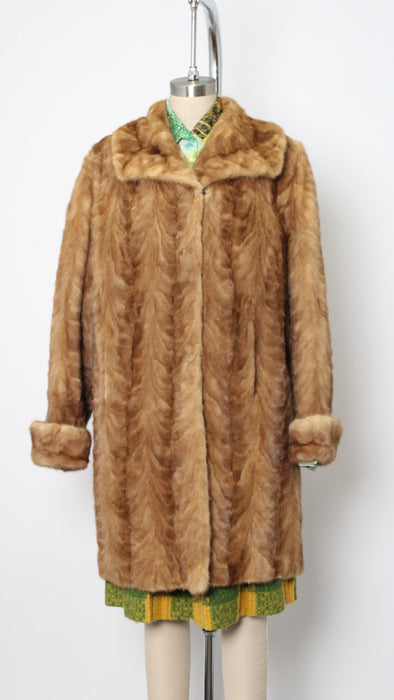 1940s Carmel Brown Mink Long Coat