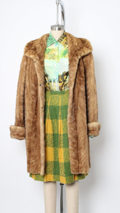 1940s Carmel Brown Mink Long Coat