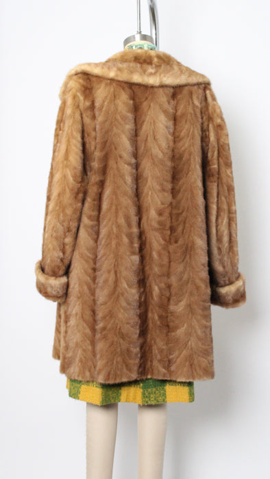 1940s Carmel Brown Mink Long Coat