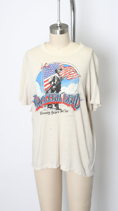 1980s White Distressed Grateful Dead 'Twenty Years So Far' Tee