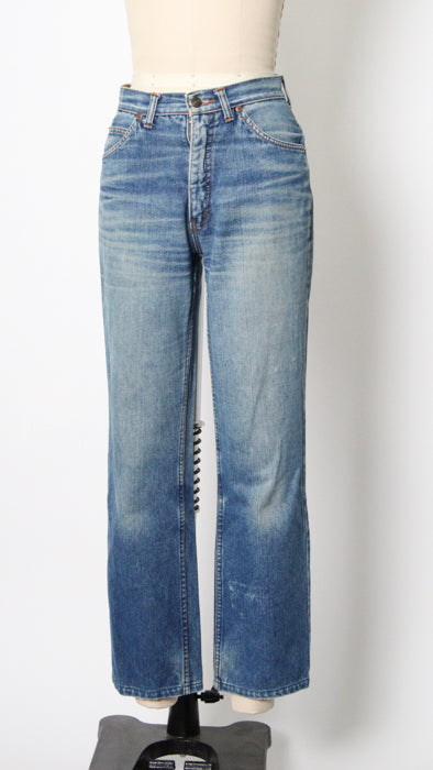 1980s Whiskered Well Worn Straight Leg Jeans