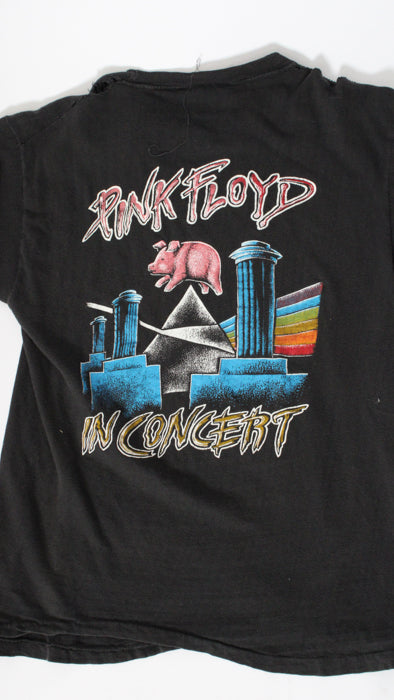 1980s Black Distressed Pink Floyd Concert Tee